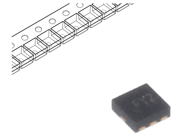 Diode: TVS netwerk; 6,6V; 5A; DFN6; Eigenschappen: ESD bescherming Diode: TVS netwerk; 6,6V; 5A; DFN6; Eigenschappen: ESD bescherming